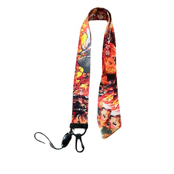 Anime Demon Slayer Kimetsu no Yaiba Rengoku Neck Lanyard Fabric One Size Unisex - Picture 2 of 6